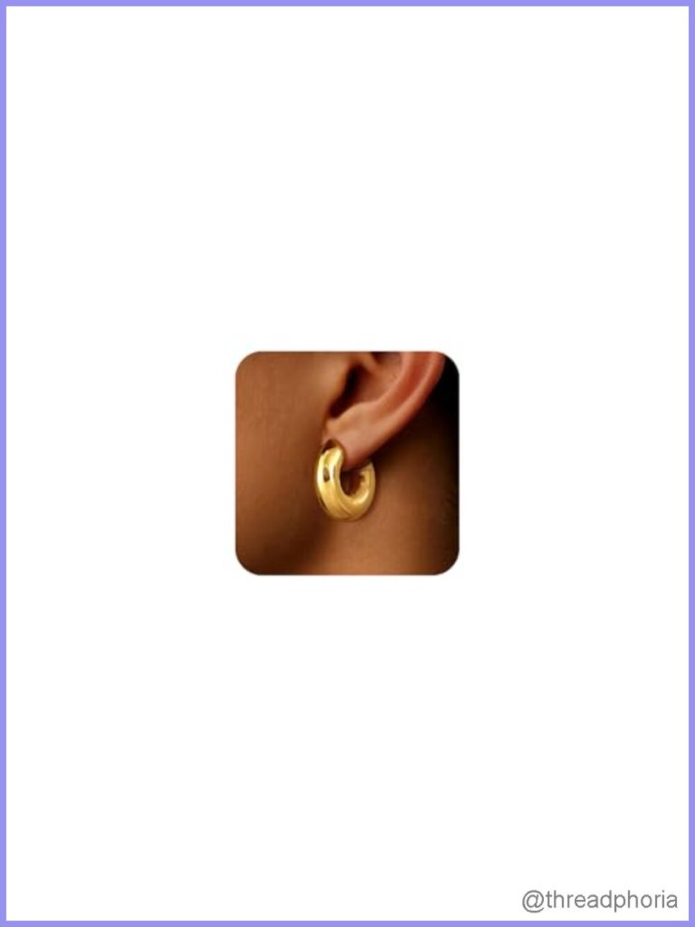 Chunky 14K Gold Plated Hoop Earrings Hypoallergenic Lightweight Teardrop